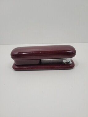 Vintage Eldon Office Products Maroon Burgundy Plastic Desktop Stapler